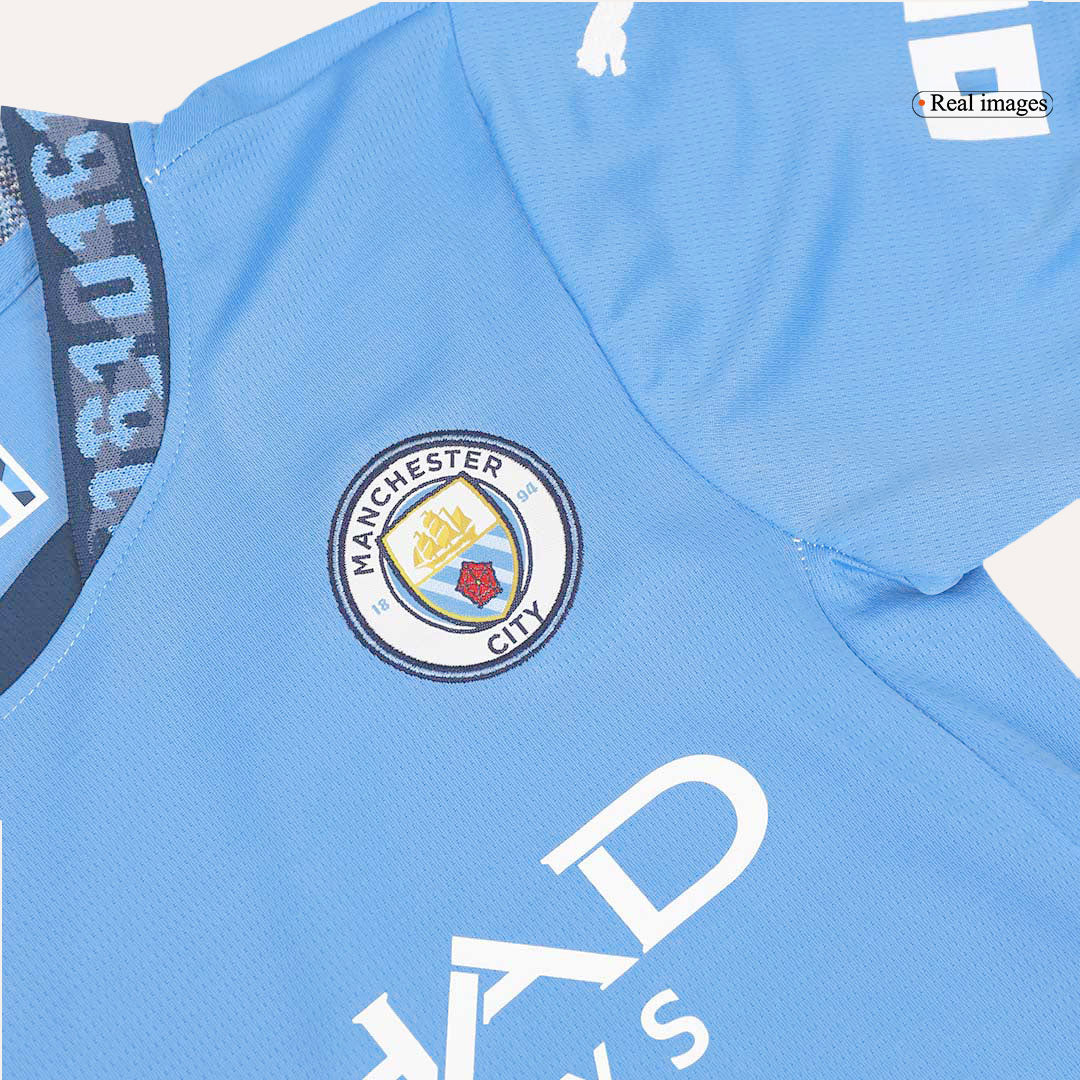 Kid's Manchester City Home Soccer Jersey Kit(Jersey+Shorts) 2024/25 Top Soccer Jerseys Store