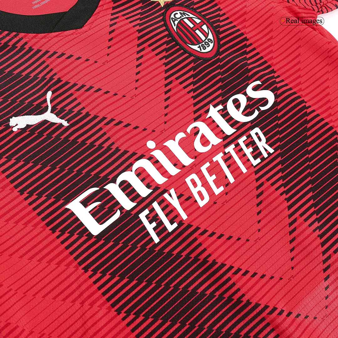 Kid's AC Milan Home Soccer Jersey Kit(Jersey+Shorts) 2023/24 Top Soccer Jerseys Store