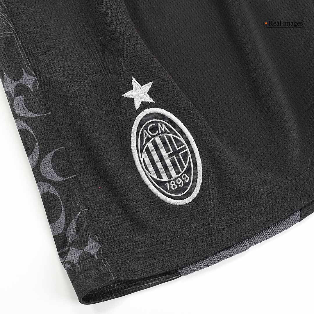 Kid's AC Milan x Pleasures Fourth Away Soccer Jersey Kit(Jersey+Shorts) 2023/24 Top Soccer Jerseys Store