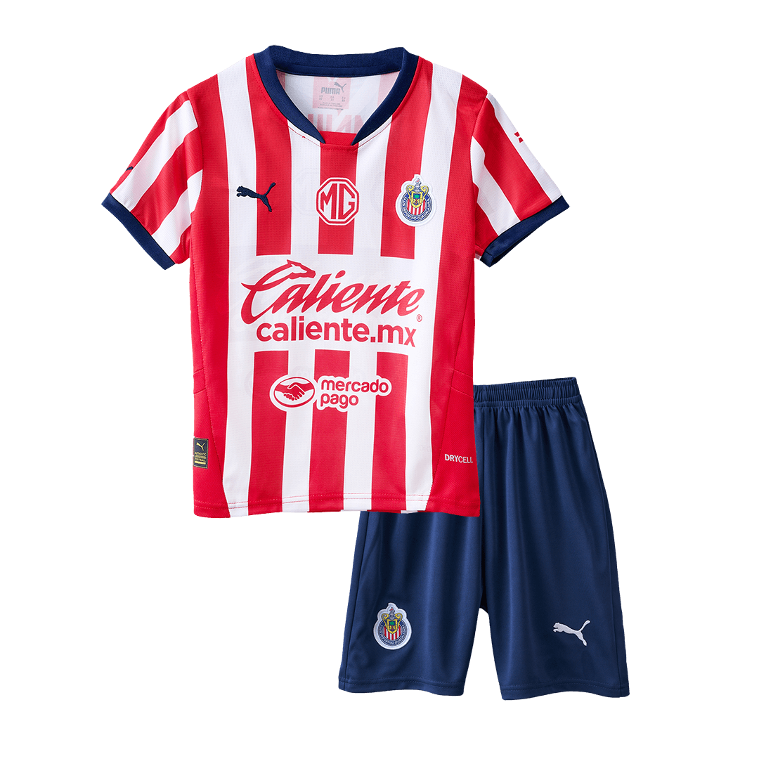 Kid's Chivas Home Soccer Jersey Kit(Jersey+Shorts) 2024/25 Top Soccer Jerseys Store