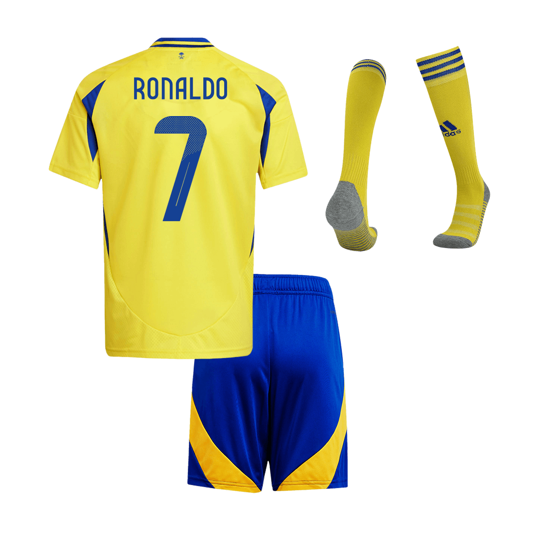 Kid's RONALDO #7 Al Nassr Home Soccer Jersey Kit(Jersey+Shorts+Socks) 2024/25 - ACL Top Soccer Jerseys Store
