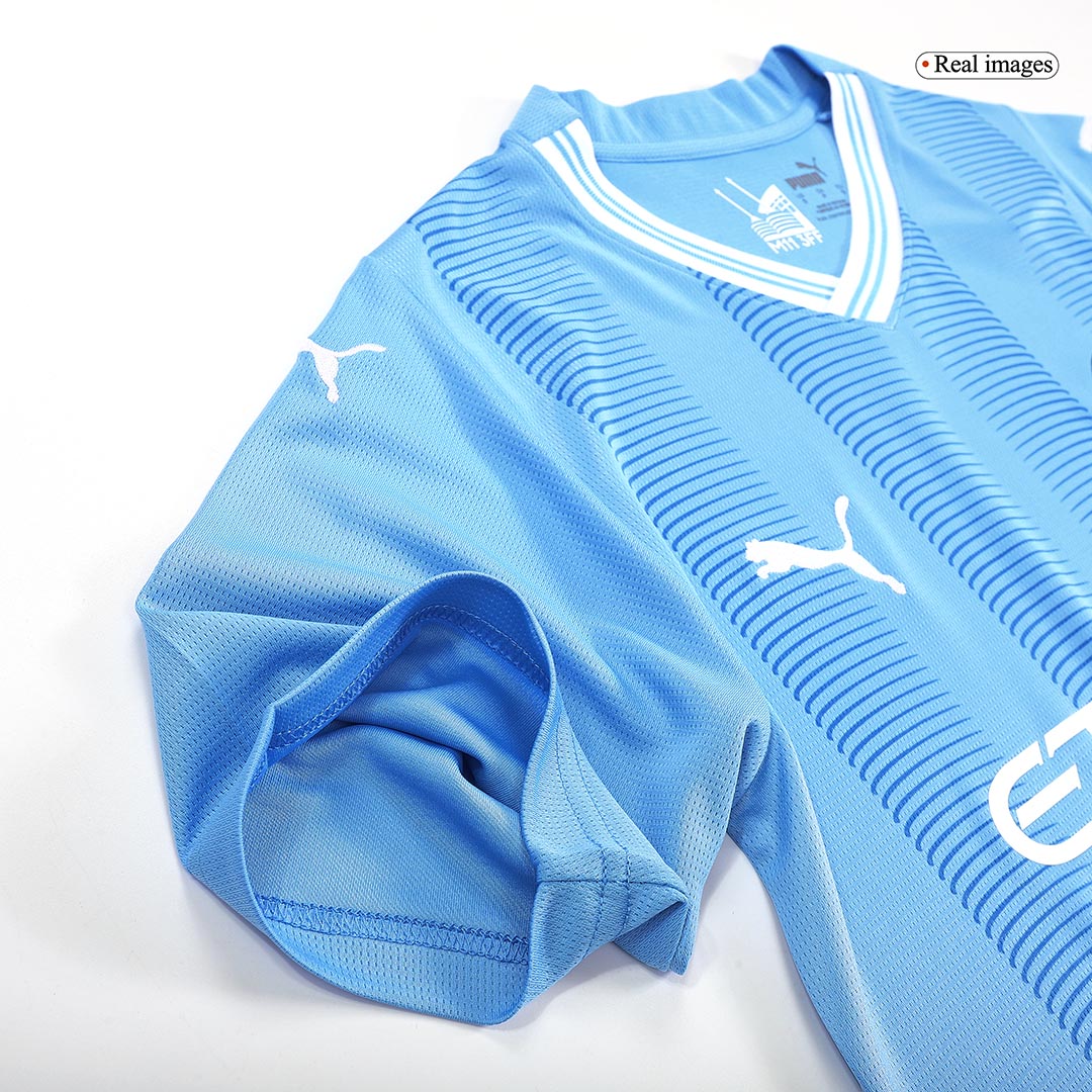 Manchester City CHAMPIONS OF EUROPE #23 Home Soccer Jersey 2023/24 Top Soccer Jerseys Store
