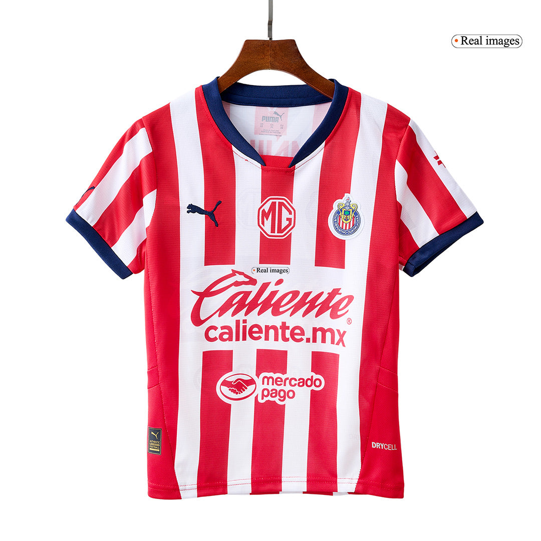 Kid's Chivas Home Soccer Jersey Kit(Jersey+Shorts) 2024/25 Top Soccer Jerseys Store