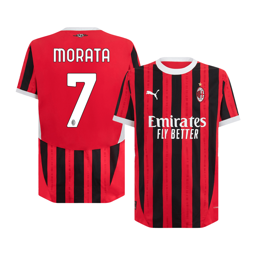 Player Version MORATA #7 AC Milan Home Soccer Jersey 2024/25 Top Soccer Jerseys Store