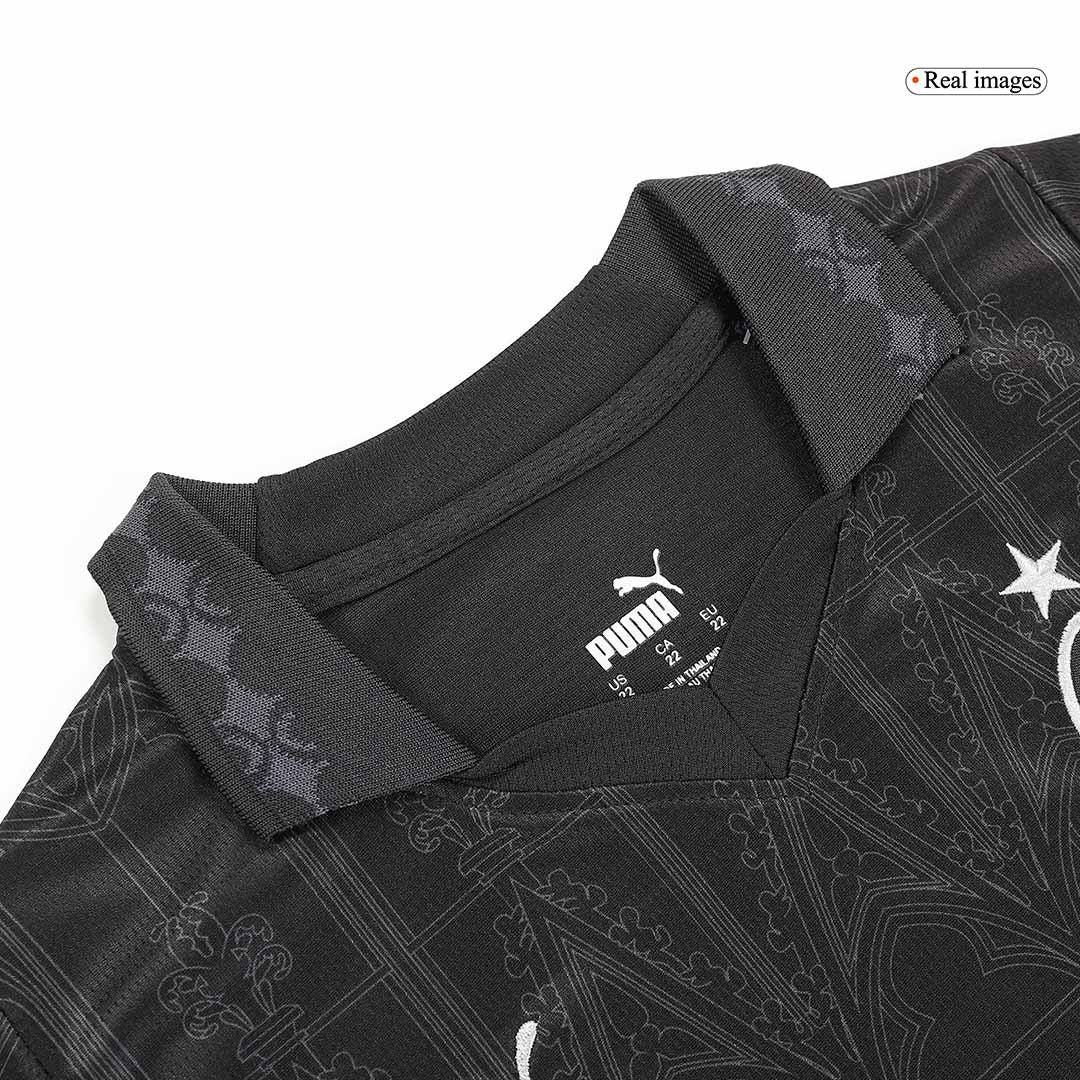 Kid's AC Milan x Pleasures Fourth Away Soccer Jersey Kit(Jersey+Shorts) 2023/24 Top Soccer Jerseys Store