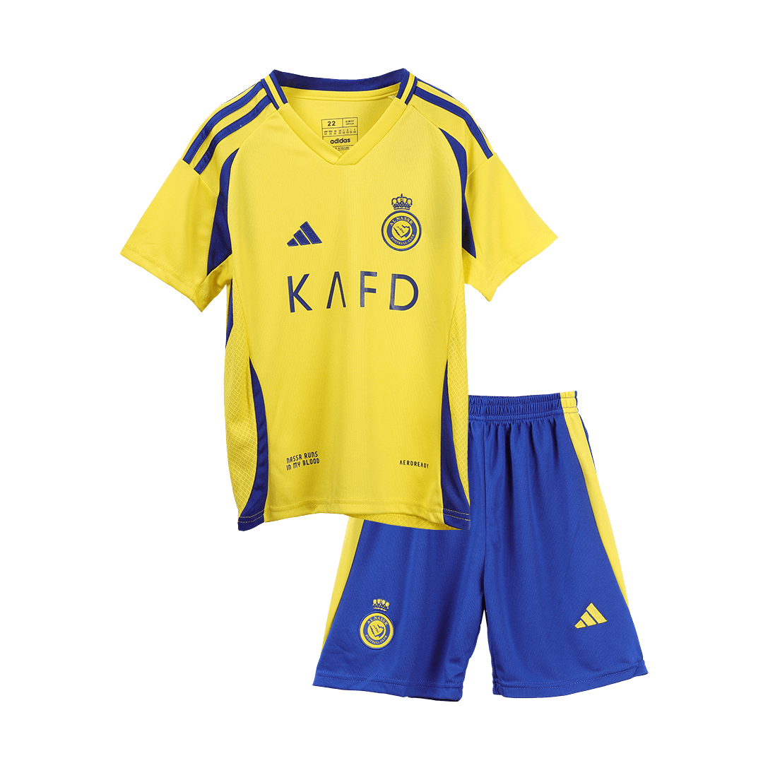 Kid's RONALDO #7 Al Nassr Home Soccer Jersey Kit(Jersey+Shorts+Socks) 2024/25 Top Soccer Jerseys Store