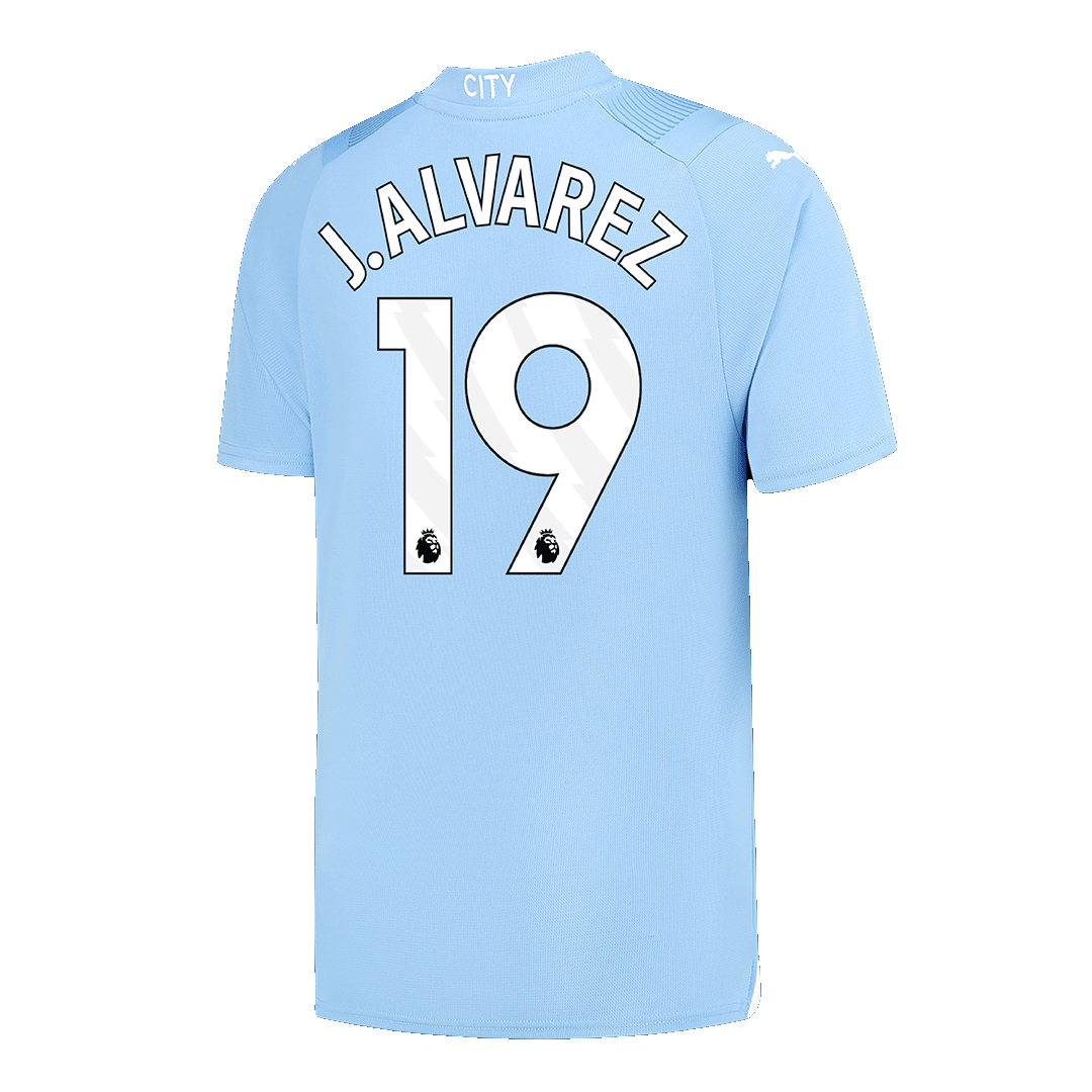 J.ALVAREZ #19 Manchester City Home Soccer Jersey 2023/24 Top Soccer Jerseys Store