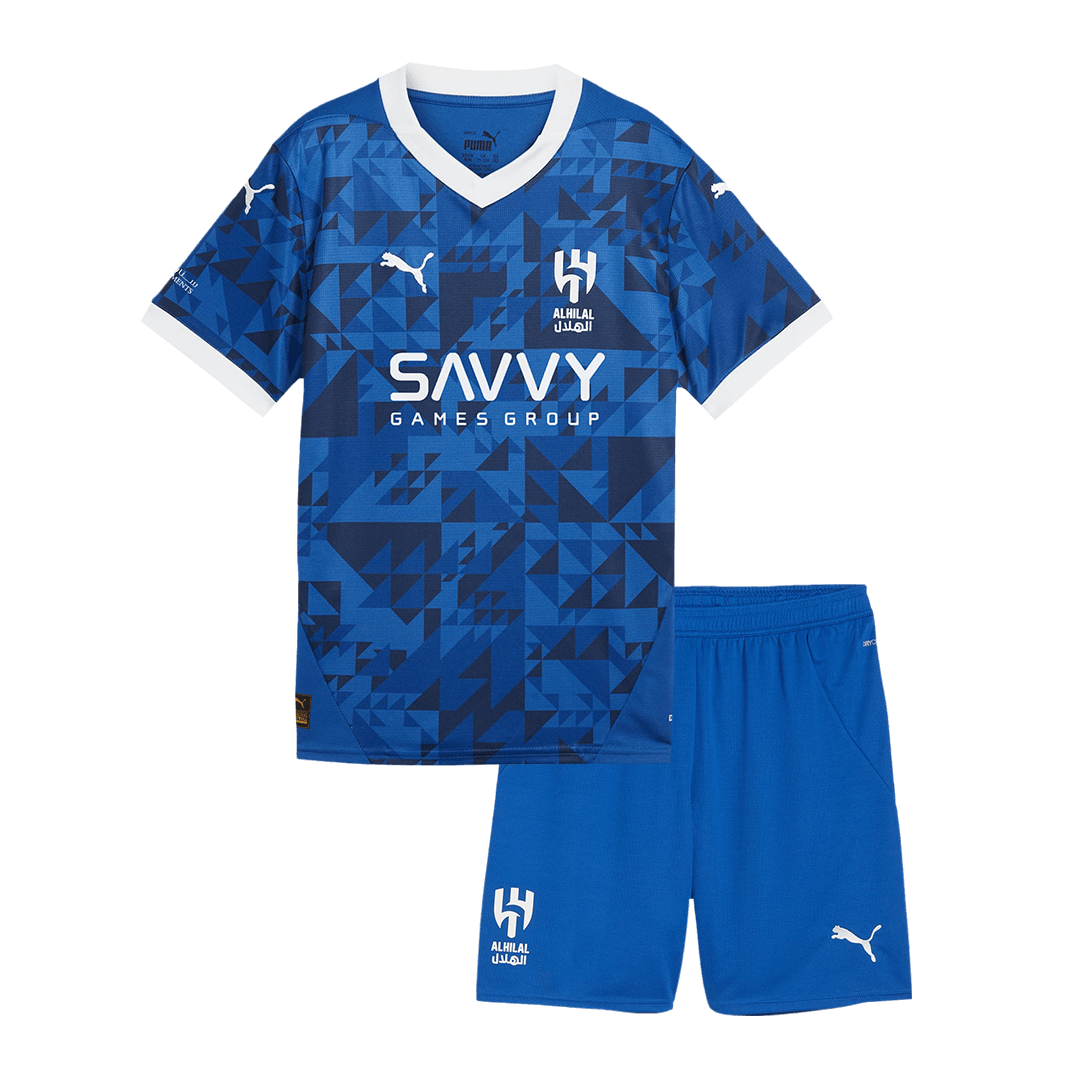 Kid's Al Hilal SFC Home Soccer Jersey Kit(Jersey+Shorts) 2024/25 Top Soccer Jerseys Store