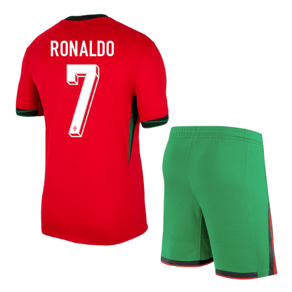 [Super Quailty] Men's Portugal RONALDO #7 Home Jersey (Jersey+Shorts) Kit Euro 2024