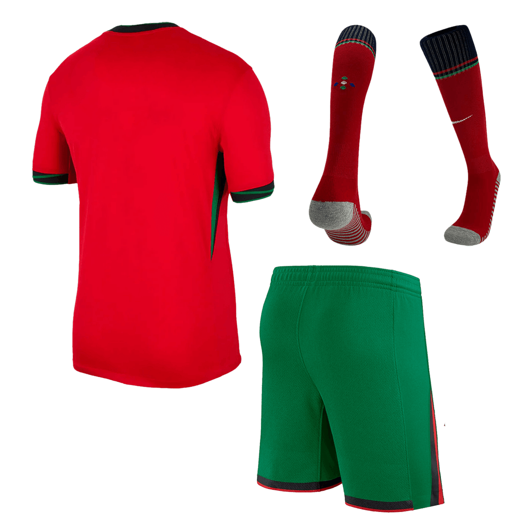 [Super Quailty] Men's Portugal Home Jersey Full Kit Euro 2024