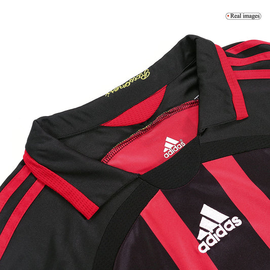 Retro MALDINI #3 2006/07 AC Milan Home Long Sleeve  Soccer Jersey Top Soccer Jerseys Store
