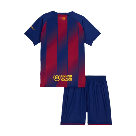 Kid‘s  Barcelona Home Soccer Jerseys (Jersey+Short) Kit 2025/26