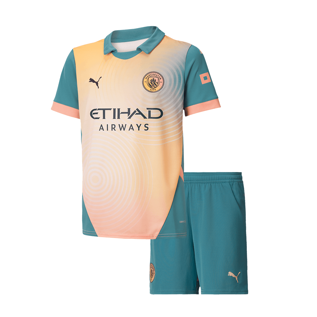 Kid's Manchester City Fourth Away  Soccer Jersey Kit(Jersey+Shorts) 2024/25- Definitely City (UCL) Top Soccer Jerseys Store